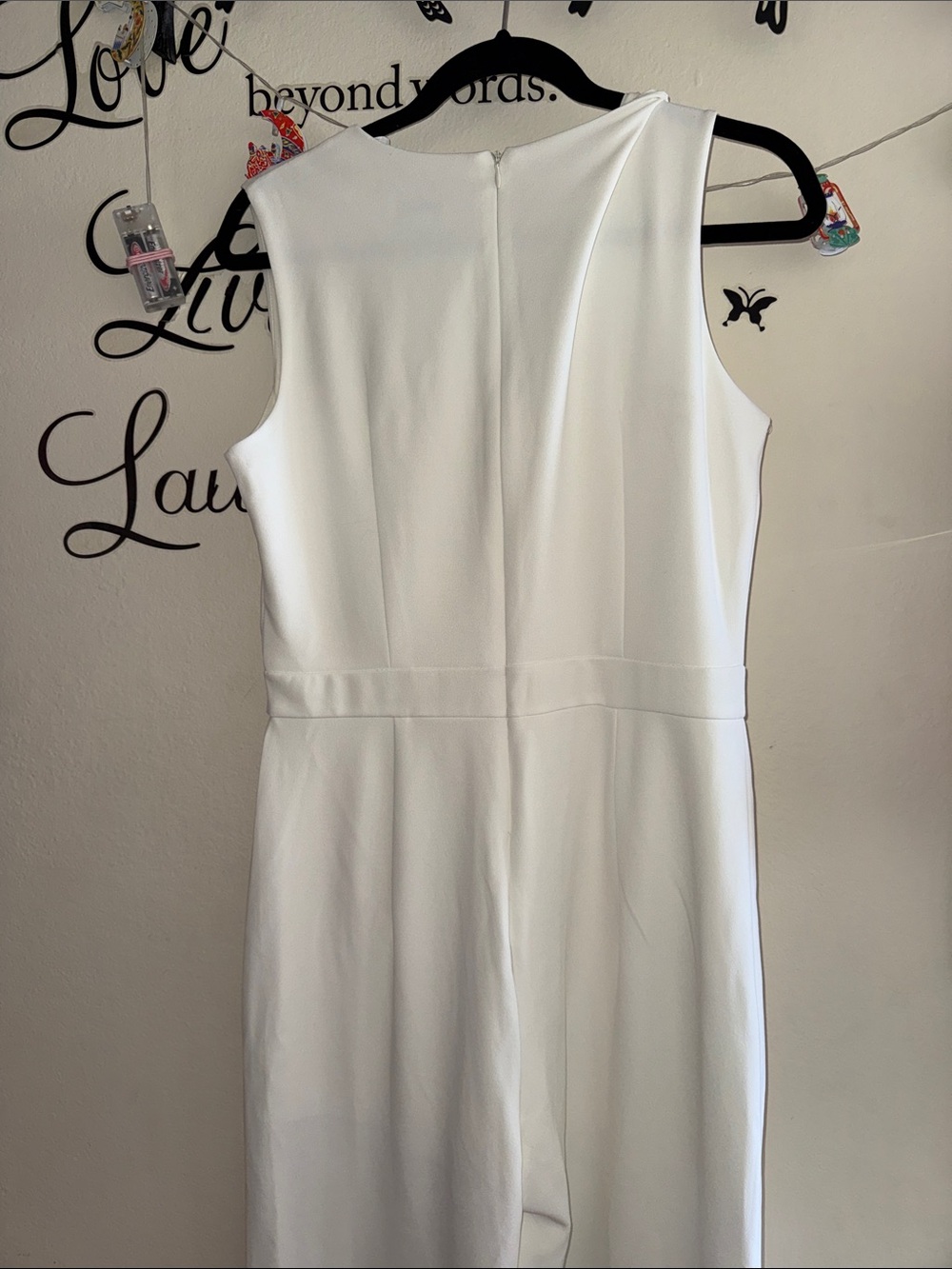 Enfocus Studio White Sleeveless Jumpsuit with Side Button Accents - Picture 3 of 3